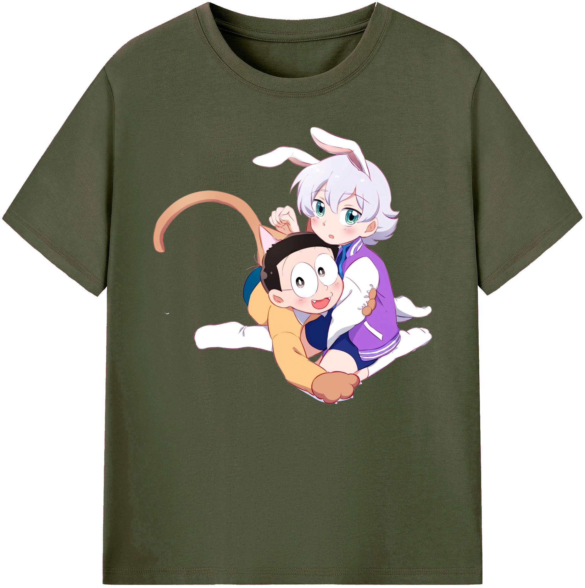 （画像用） ドラえもん 野比 のび太 Doraemon Nobita Nobi 綿100％ メンズ半袖Tシャツ｜肌触りやわらか＆通気性